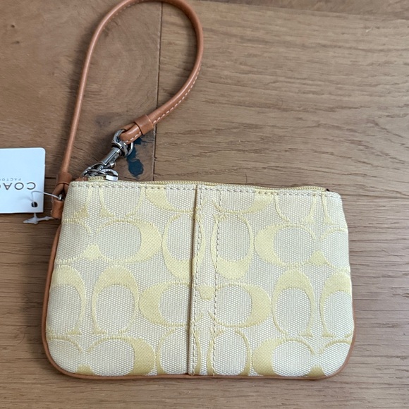 Coach Yellow and Tan Clutch Wristlet - Picture 3 of 5